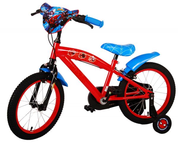 Spider-Man Kinderfiets - Jongens - 16 inch - Blauw/Rood - Twee handremmen