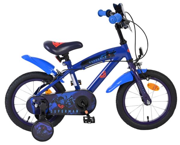 Superman Kinderfiets - Jongens - 14 inch - Blauw - Twee handremmen