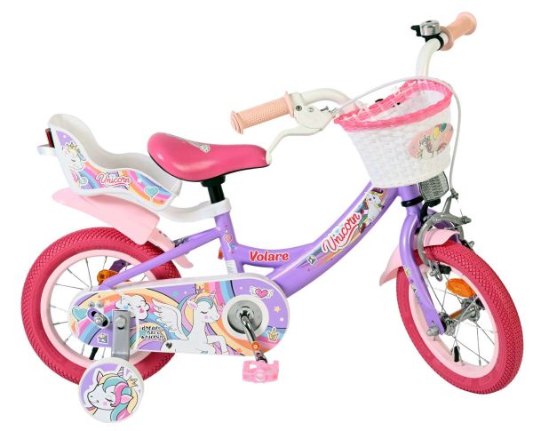 Volare Unicorn Kinderfiets - Meisjes - 12 inch - Paars