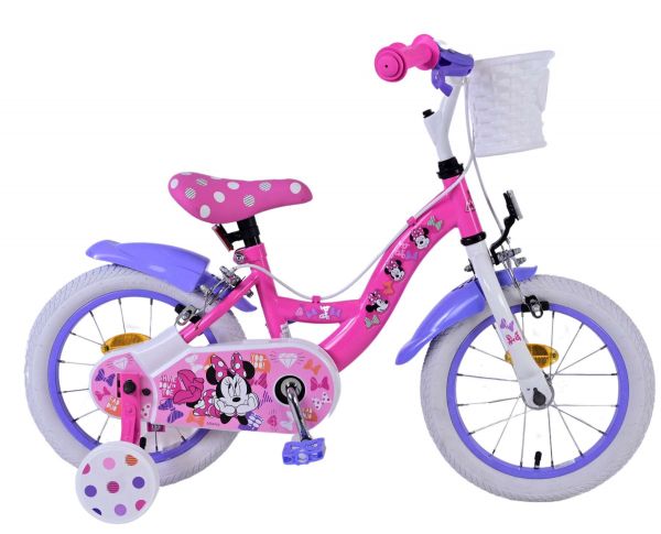 Disney Minnie Kinderfiets - Meisjes - 14 inch - Roze - Twee handremmen