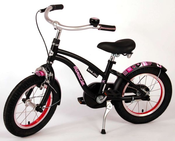 Volare Miracle Kinderfiets - Meisjes - 14 inch - Mat Zwart - Prime Collection