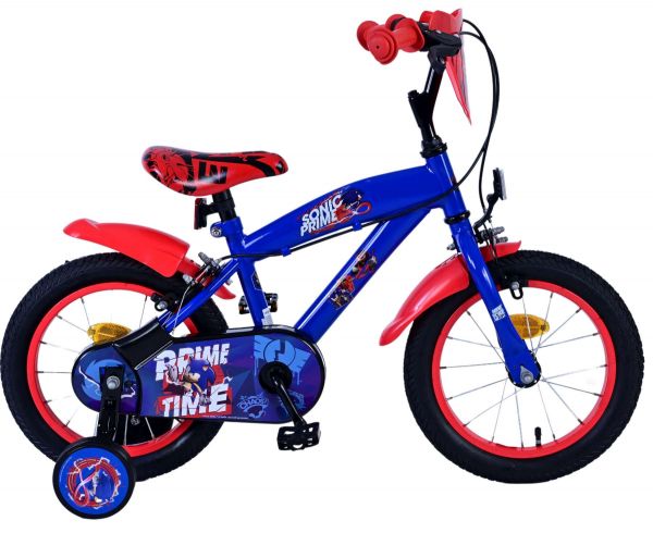 Turbo Crew Kinderfiets - Jongens - 14 inch - Blauw Rood - Twee handremmen
