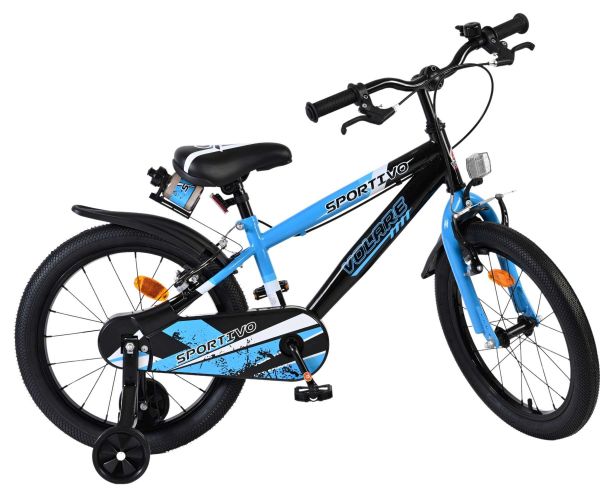 Volare Sportivo Kinderfiets - Jongens - 18 inch - Blauw Zwart - Twee Handremmen
