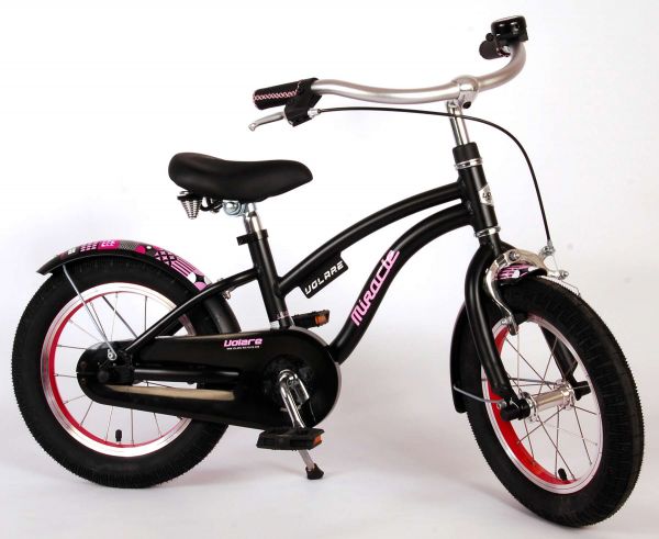 Volare Miracle Kinderfiets - Meisjes - 14 inch - Mat Zwart - Prime Collection