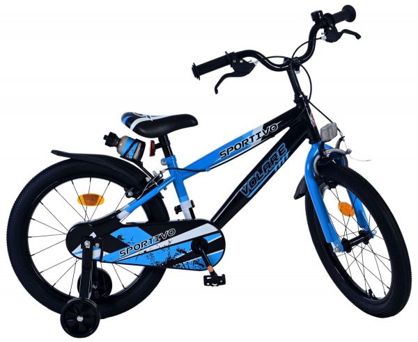 Volare Sportivo Kinderfiets - Jongens - 18 inch - Blauw Zwart - Twee Handremmen