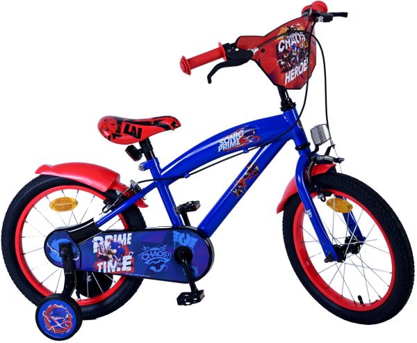 Turbo Crew Kinderfiets - Jongens - 16 inch - Blauw Rood - Twee handremmen