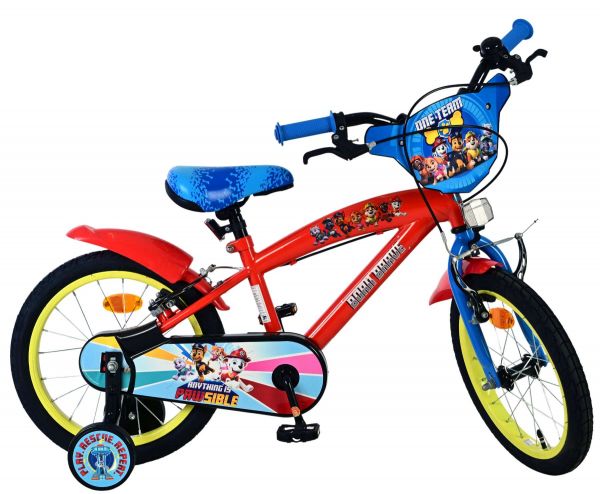 Paw Patrol Kinderfiets - Jongens - 16 inch - Rood - Twee handremmen