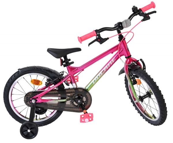 Volare Chrome Kinderfiets - Meisjes - 16 inch - Roze Groen - Twee Handremmen