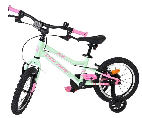 Volare Milano Kinderfiets - Meisjes - 14 inch - Mintgroen - Twee handremmen