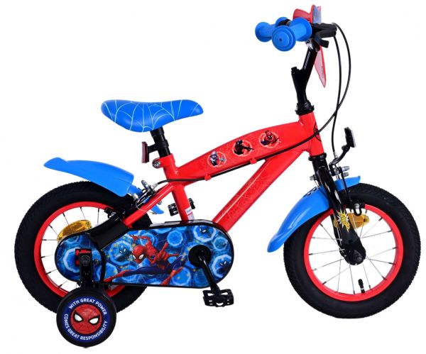 Spider-Man Kinderfiets - Jongens - 12 inch - Blauw/Rood - Twee handremmen