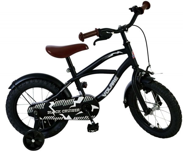 Volare Black Cruiser Kinderfiets - Jongens - 14 inch - Zwart - 95% afgemonteerd