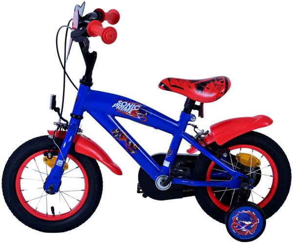 Sonic Prime Kinderfiets - Jongens - 12 inch - Blauw Rood - Twee handremmen Sonic Prime Kinderfiets - Jongens - 12 inch - Blauw Rood - Twee handremmen