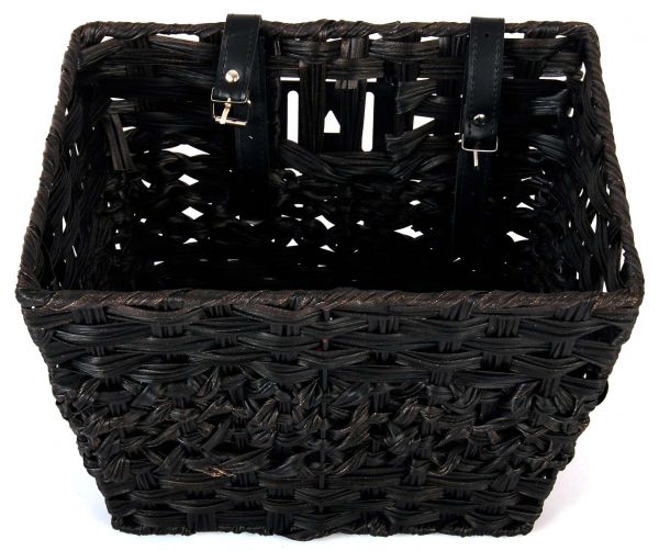 Volare Gevlochten Rieten Fietsmand - Klein - Zwart Volare Gevlochten Rieten Fietsmand - Klein - Zwart