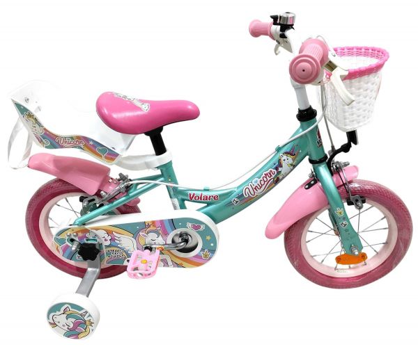 Volare Unicorn Kinderfiets - Meisjes - 12 inch - Wit - Twee handremmen
