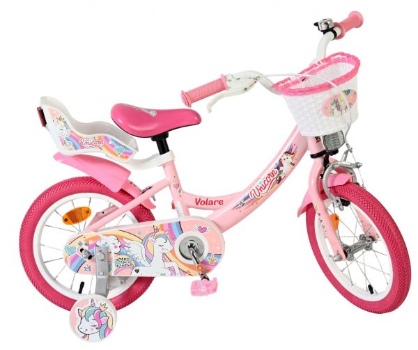 Volare Unicorn Kinderfiets - Meisjes - 14 inch - Roze