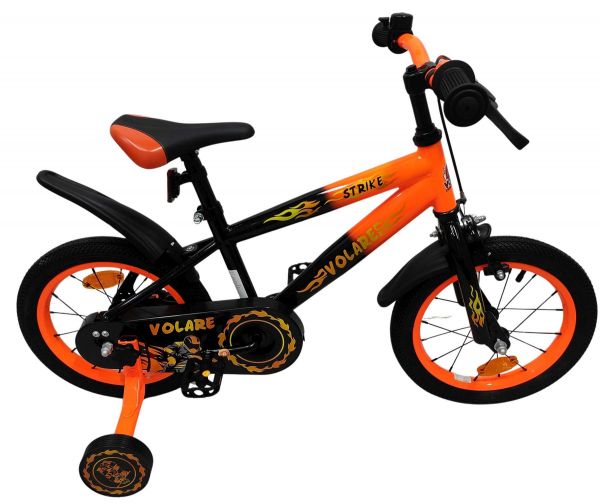 Volare Strike Kinderfiets - Jongens - 14 inch - Zwart Oranje