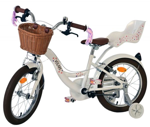 Volare Blossom Kinderfiets - Meisjes - 16 inch - Wit - Twee Handremmen