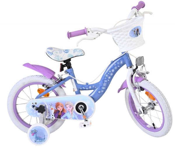 Disney Frozen 2 Kinderfiets - Meisjes - 14 inch - Blauw/Paars - Twee handremmen