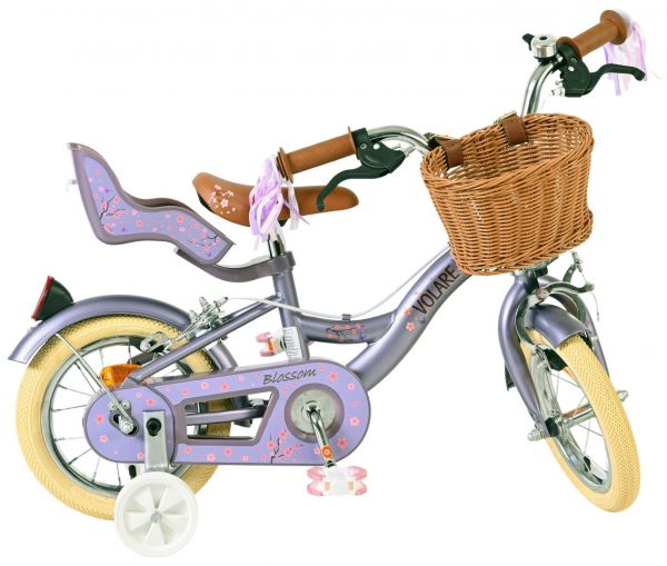 Volare Blossom Kinderfiets - Meisjes - 12 inch - Paars - Twee handremmen