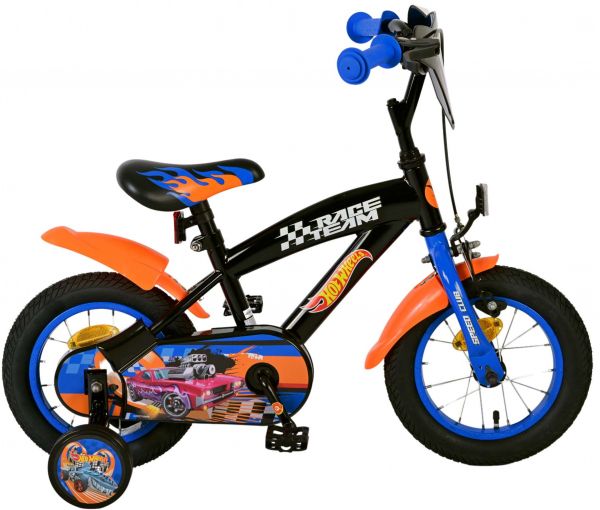 Hot Wheels Kinderfiets - Jongens - 12 inch - Zwart Oranje Blauw