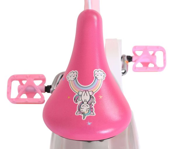 Volare Unicorn Kinderfiets - Meisjes - 14 inch - Roze - Twee Handremmen