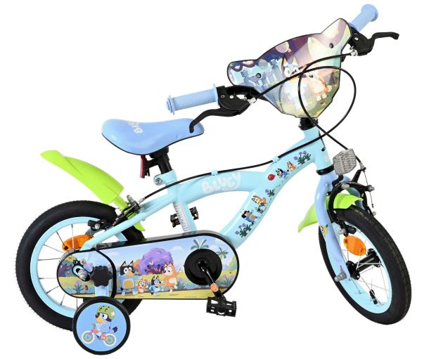 Bluey Kinderfiets - Uni - 12 inch - Lichtblauw - Twee handremmen