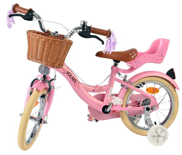 Volare Blossom Kinderfiets - Meisjes - 14 inch - Roze - Twee Handremmen
