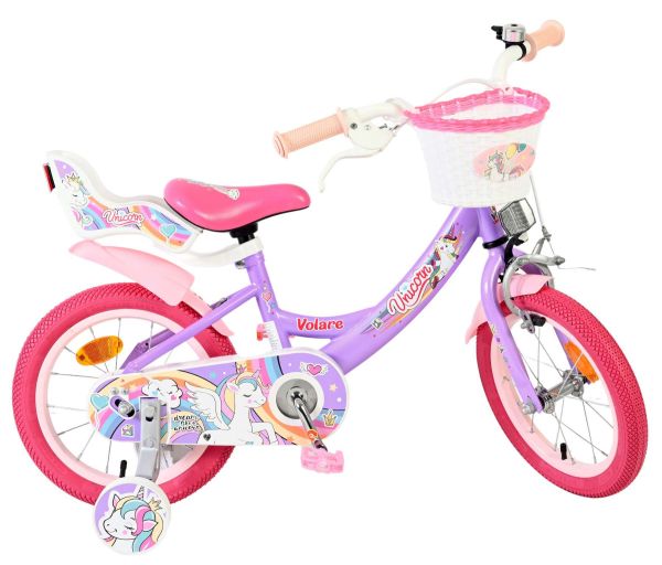 Volare Unicorn Kinderfiets - Meisjes - 14 inch - Paars