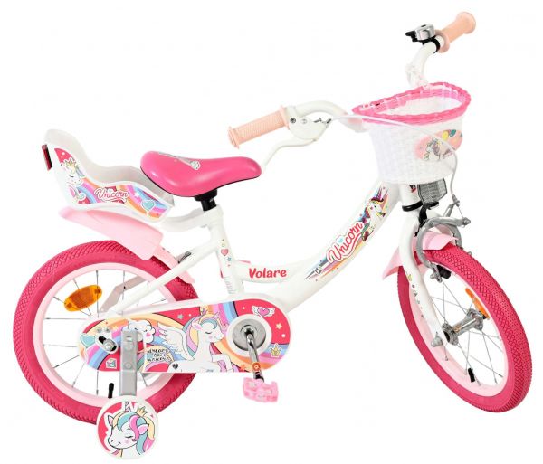 Volare Unicorn Kinderfiets - Meisjes - 14 inch - Wit