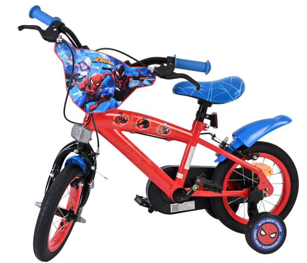 Spider-Man Kinderfiets - Jongens - 12 inch - Blauw/Rood - Twee handremmen