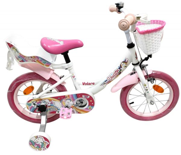 Volare Unicorn Kinderfiets - Meisjes - 14 inch - Wit