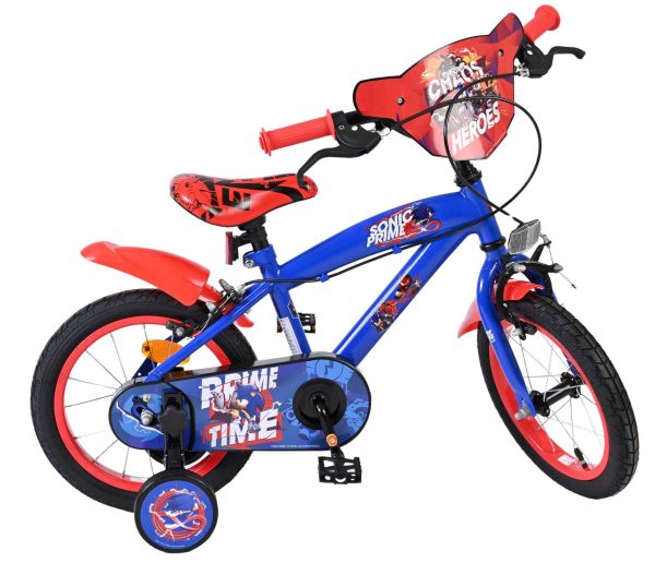 Sonic Prime Kinderfiets - Jongens - 14 inch - Blauw Rood - Twee handremmen