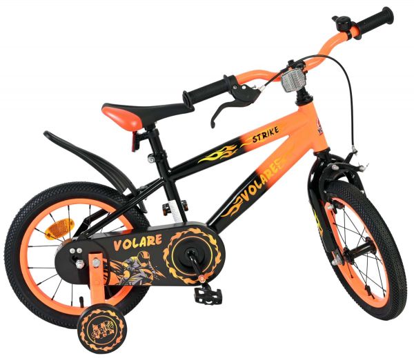 Volare Strike Kinderfiets - Jongens - 14 inch - Zwart Oranje