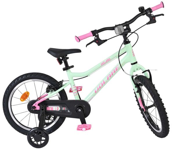 Volare Milano Kinderfiets - Meisjes - 16 inch - Mintgroen - Twee handremmen