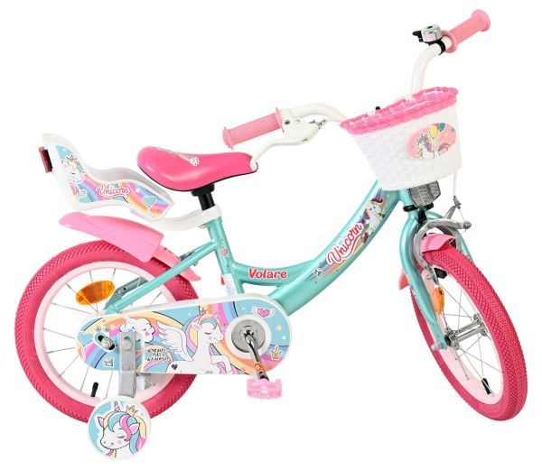 Volare Unicorn Kinderfiets - Meisjes - 14 inch - Groen