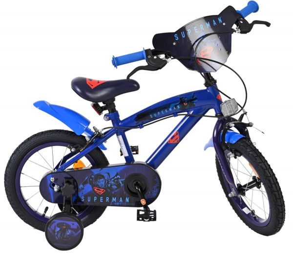 Superman Kinderfiets - Jongens - 14 inch - Blauw - Twee handremmen