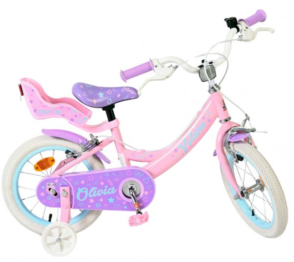 Volare Olivia Kinderfiets - Meisjes - 14 inch - Roze - Twee Handremmen
