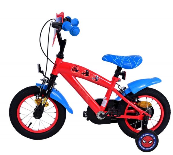 Spider-Man Kinderfiets - Jongens - 12 inch - Blauw/Rood - Twee handremmen