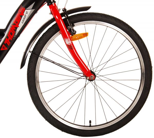 Volare Thombike Kinderfiets - Jongens - 24 inch - Zwart Rood - Twee handremmen