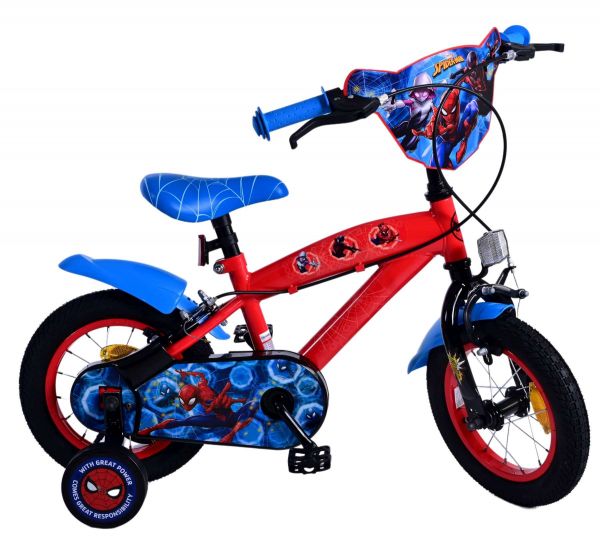 Spider-Man Kinderfiets - Jongens - 12 inch - Blauw/Rood - Twee handremmen