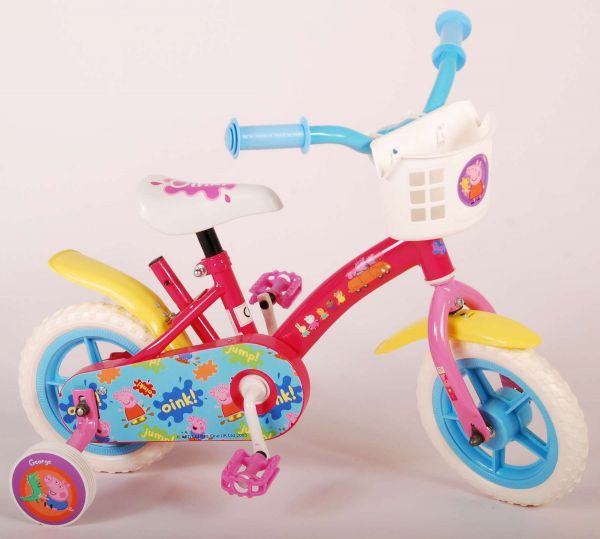 Peppa Pig Kinderfiets - Meisjes - 10 inch - Roze/Blauw - Doortrapper