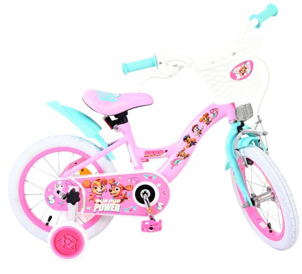 Paw Patrol Kinderfiets - Meisjes - 14 inch - Roze - Twee handremmen