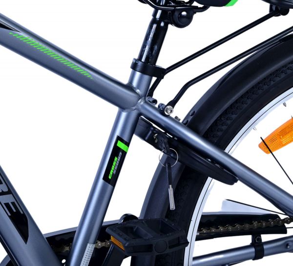 Volare Cross Kinderfiets - Jongens - 24 inch - donker Grijs- 3 versnellingen