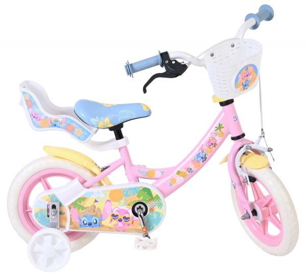 Disney Stitch Kinderfiets - Meisjes - Mag Wheels - 12 inch - Roze