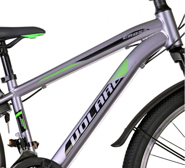 Volare Cross Kinderfiets - Jongens - 24 inch - Grijs - 21 versnellingen - Twee handremmen