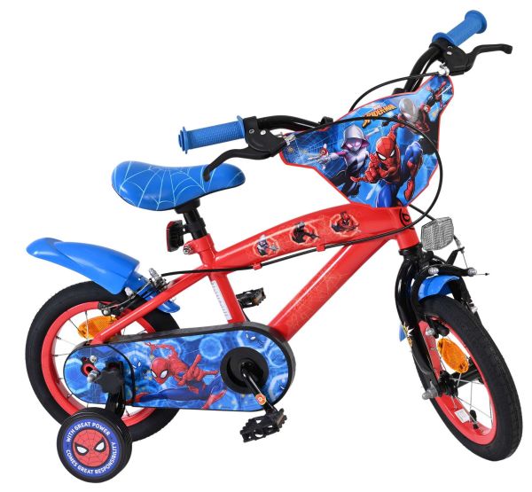 Spider-Man Kinderfiets - Jongens - 12 inch - Blauw/Rood - Twee handremmen