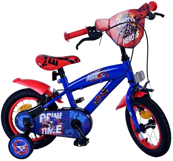Sonic Prime Kinderfiets - Jongens - 12 inch - Blauw Rood - Twee handremmen Sonic Prime Kinderfiets - Jongens - 12 inch - Blauw Rood - Twee handremmen