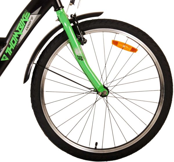 Volare Thombike Kinderfiets - Jongens - 24 inch - Zwart Groen Volare Thombike Kinderfiets - Jongens - 24 inch - Zwart Groen