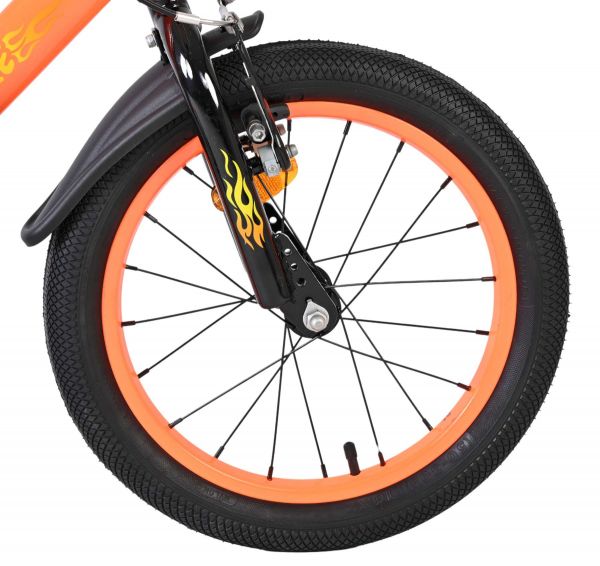 Volare Strike Kinderfiets - Jongens - 16 inch - Zwart Oranje - Twee Handremmen