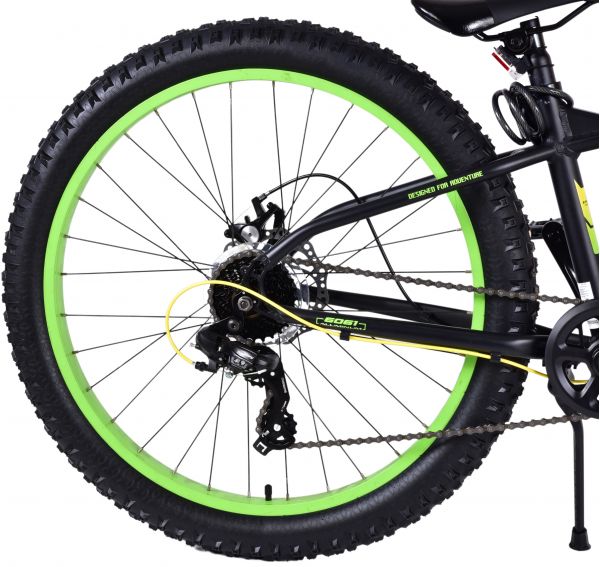 Volare Gradient Kinderfiets - Jongens - 26 inch - Zwart Geel Groen - 7 versnellingen